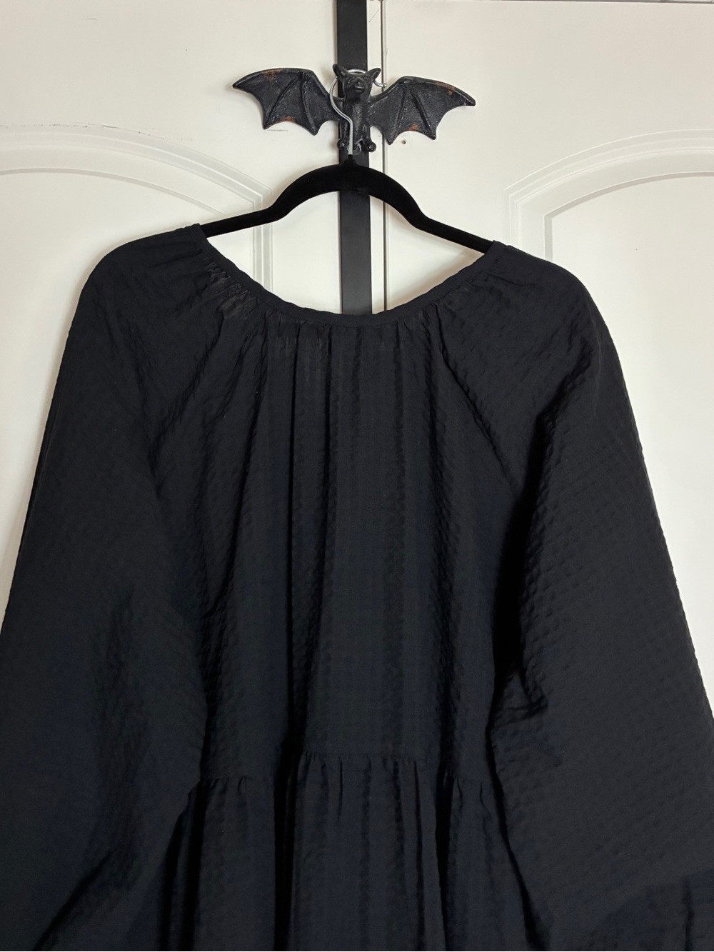 Old Navy Black Dress Button-Front 3/4 Sleeve Lightweight Comfortable NWT 3X - Picture 5 of 13